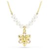 Colgante Idyllia con perlas de cristal, cortes variados, flor, multicolor, chapado en tono dorado Colgante Idyllia con perlas de cristal, cortes variados, flor, multicolor, chapado en tono dorado