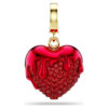 Colgante Idyllia de corte redondo, en forma de corazón, rojo, chapado en oro