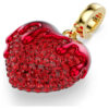 Colgante Idyllia de corte redondo, en forma de corazón, rojo, chapado en oro