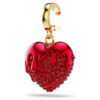 Colgante Idyllia de corte redondo, en forma de corazón, rojo, chapado en oro