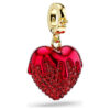 Colgante Idyllia de corte redondo, en forma de corazón, rojo, chapado en oro