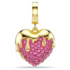 Colgante Idyllia de corte redondo, en forma de corazón, rosa, chapado en tono dorado Colgante Idyllia de corte redondo, en forma de corazón, rosa, chapado en tono dorado