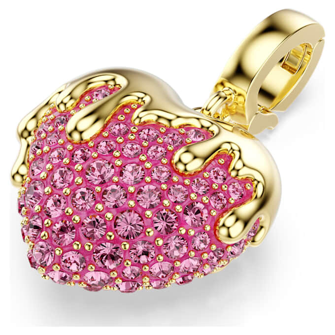 Colgante Idyllia de corte redondo, en forma de corazón, rosa, chapado en tono dorado Colgante Idyllia de corte redondo, en forma de corazón, rosa, chapado en tono dorado