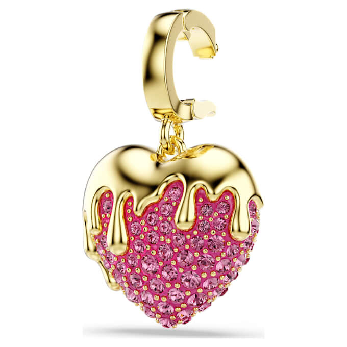 Colgante Idyllia de corte redondo, en forma de corazón, rosa, chapado en tono dorado Colgante Idyllia de corte redondo, en forma de corazón, rosa, chapado en tono dorado