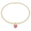 Colgante Idyllia de corte redondo, en forma de corazón, rosa, chapado en tono dorado Colgante Idyllia de corte redondo, en forma de corazón, rosa, chapado en tono dorado