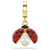 Colgante Idyllia de cortes variados, mariquita, rojo, chapado en tono dorado Colgante Idyllia de cortes variados, mariquita, rojo, chapado en tono dorado