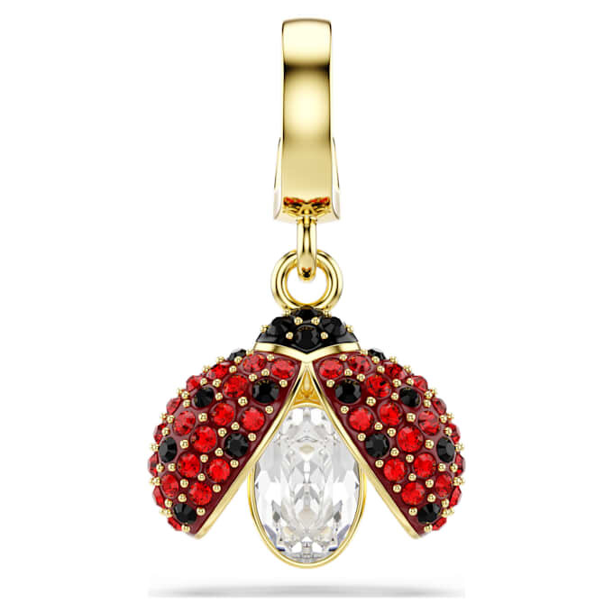 Colgante Idyllia de cortes variados, mariquita, rojo, chapado en tono dorado Colgante Idyllia de cortes variados, mariquita, rojo, chapado en tono dorado