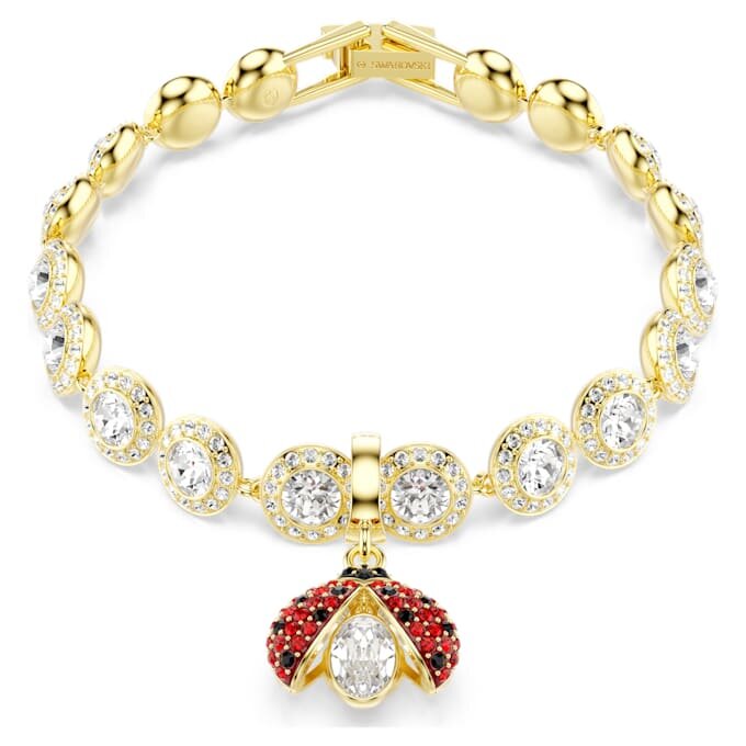 Colgante Idyllia de cortes variados, mariquita, rojo, chapado en tono dorado Colgante Idyllia de cortes variados, mariquita, rojo, chapado en tono dorado