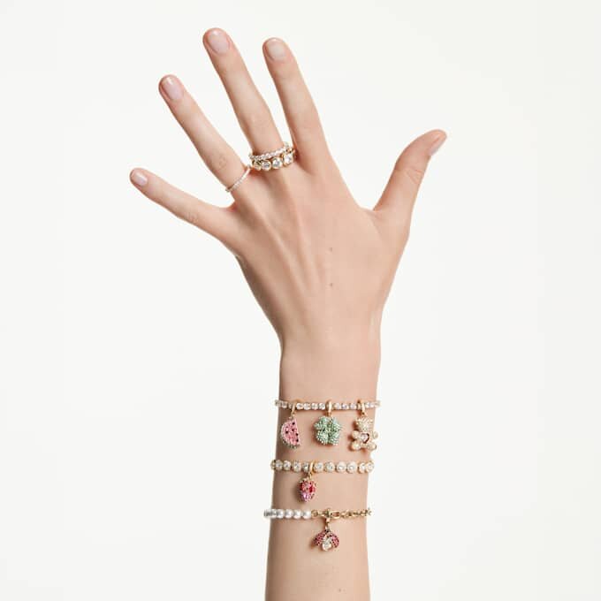 Colgante Idyllia con cortes variados, sandía, multicolor, chapado en tono dorado Colgante Idyllia con cortes variados, sandía, multicolor, chapado en tono dorado
