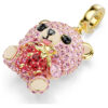 Colgante Idyllia de cortes variados, osito, rosa, chapado en tono dorado Colgante Idyllia de cortes variados, osito, rosa, chapado en tono dorado