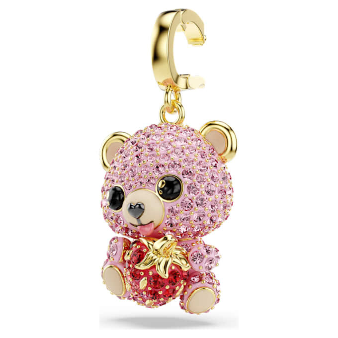 Colgante Idyllia de cortes variados, osito, rosa, chapado en tono dorado Colgante Idyllia de cortes variados, osito, rosa, chapado en tono dorado