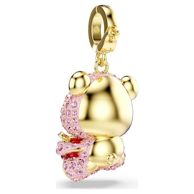 Colgante Idyllia de cortes variados, osito, rosa, chapado en tono dorado Colgante Idyllia de cortes variados, osito, rosa, chapado en tono dorado