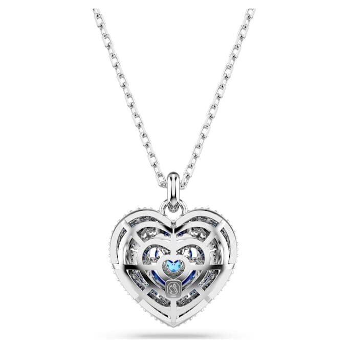 Colgante Idyllia en forma de corazón, azul, chapado en rodio Colgante Idyllia en forma de corazón, azul, chapado en rodio