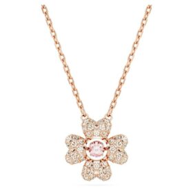Colgante Idyllia «Trébol», blanco, chapado en tono oro rosa Colgante Idyllia «Trébol», blanco, chapado en tono oro rosa