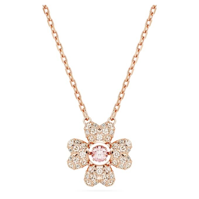 Colgante Idyllia «Trébol», blanco, chapado en tono oro rosa Colgante Idyllia «Trébol», blanco, chapado en tono oro rosa