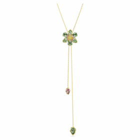 Colgante Idyllia Y con cortes variados, flor, multicolor, chapado en tono dorado