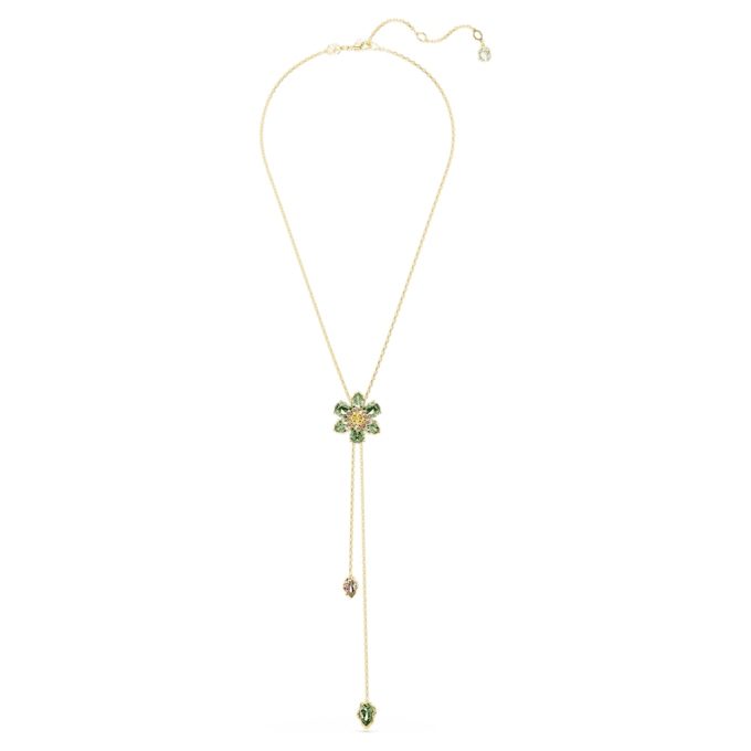 Colgante Idyllia Y con cortes variados, flor, multicolor, chapado en tono dorado Colgante Idyllia Y con cortes variados, flor, multicolor, chapado en tono dorado