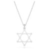 Colgante Insigne de corte redondo, estrella, blanco, chapado en rodio Colgante Insigne de corte redondo, estrella, blanco, chapado en rodio