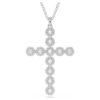 Colgante Insigne de cortes mixtos, cruz, blanco, chapado en rodio Colgante Insigne de cortes mixtos, cruz, blanco, chapado en rodio