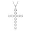 Colgante Insigne de cortes mixtos, cruz, blanco, chapado en rodio Colgante Insigne de cortes mixtos, cruz, blanco, chapado en rodio