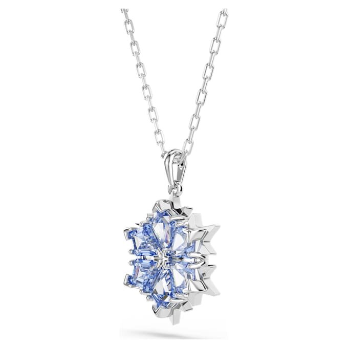Colgante «Magic» en forma de copo de nieve, azul, chapado en rodio Colgante «Magic» en forma de copo de nieve, azul, chapado en rodio
