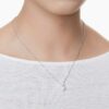 Colgante Matrix con perla de cristal, corte redondo, blanco, chapado en rodio Colgante Matrix con perla de cristal, corte redondo, blanco, chapado en rodio