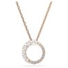 Colgante Matrix con perla de cristal, corte redondo, blanco, chapado en tono oro rosa Colgante Matrix con perla de cristal, corte redondo, blanco, chapado en tono oro rosa