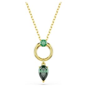 Colgante Mesmera con cortes mixtos, verde, chapado en tono dorado Colgante Mesmera con cortes mixtos, verde, chapado en tono dorado