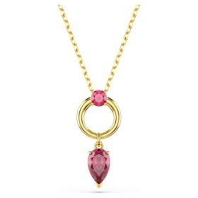 Colgante Mesmera con cortes variados, rojo, chapado en tono dorado