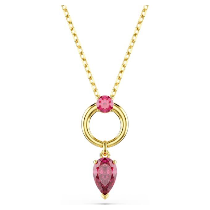 Colgante Mesmera con cortes variados, rojo, chapado en tono dorado Colgante Mesmera con cortes variados, rojo, chapado en tono dorado