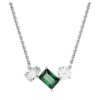 Colgante Mesmera con cortes variados, verde, chapado en rodio Colgante Mesmera con cortes variados, verde, chapado en rodio