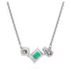Colgante Mesmera con cortes variados, verde, chapado en rodio Colgante Mesmera con cortes variados, verde, chapado en rodio