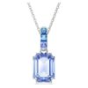 Colgante Millenia con corte octogonal, azul, chapado en rodio Colgante Millenia con corte octogonal, azul, chapado en rodio