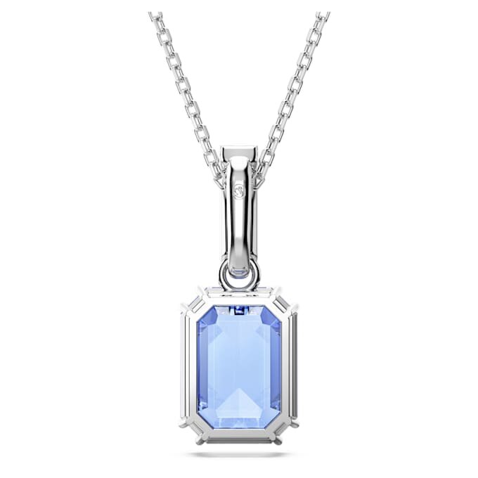 Colgante Millenia con corte octogonal, azul, chapado en rodio Colgante Millenia con corte octogonal, azul, chapado en rodio