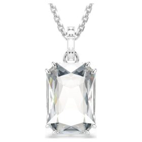 Colgante Millenia con corte octogonal, blanco, chapado en rodio