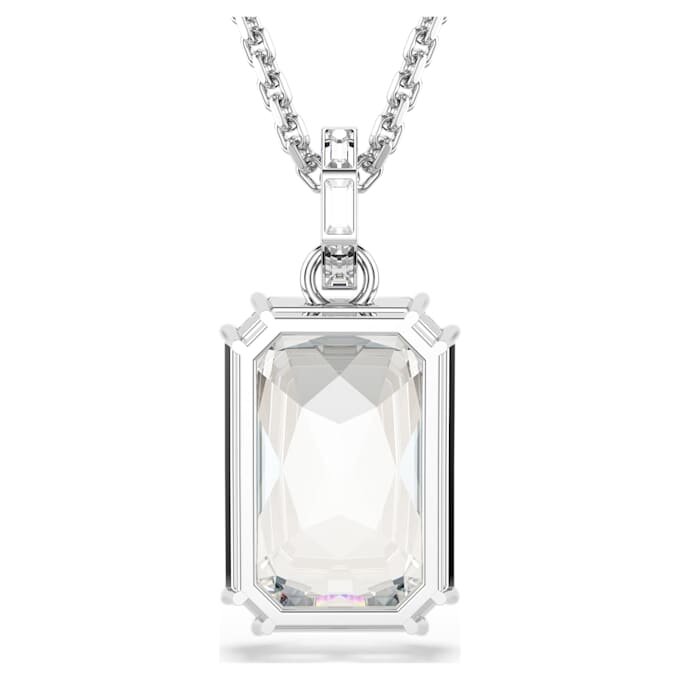 Colgante Millenia con corte octogonal, blanco, chapado en rodio Colgante Millenia con corte octogonal, blanco, chapado en rodio