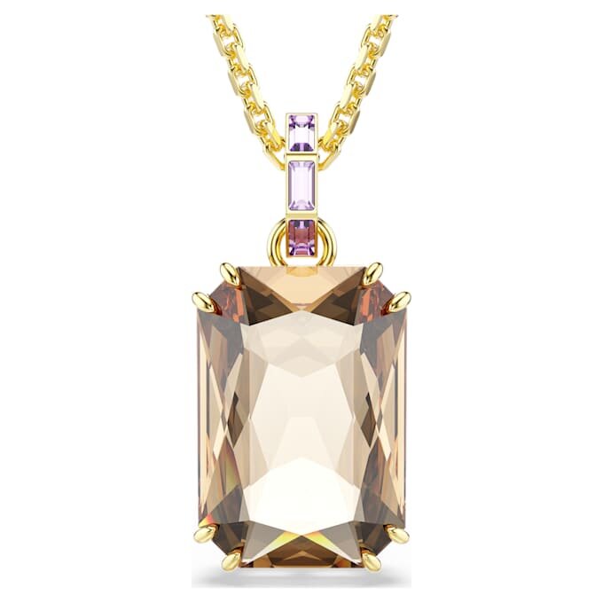 Colgante Millenia con corte octogonal, color caramelo, chapado en tono dorado Colgante Millenia con corte octogonal, color caramelo, chapado en tono dorado