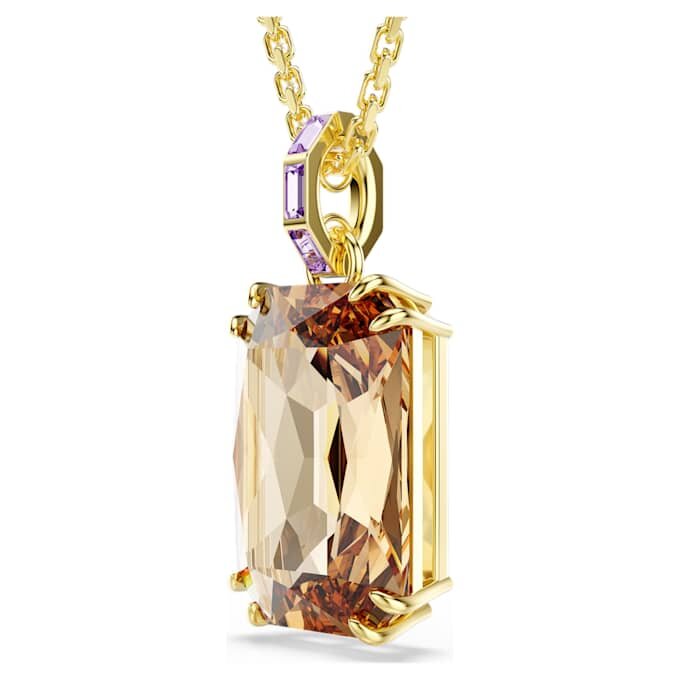 Colgante Millenia con corte octogonal, color caramelo, chapado en tono dorado Colgante Millenia con corte octogonal, color caramelo, chapado en tono dorado