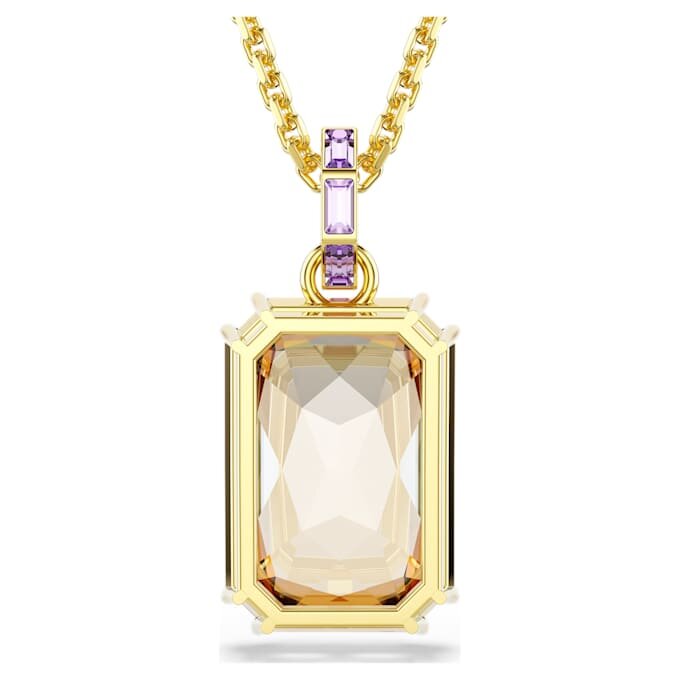 Colgante Millenia con corte octogonal, color caramelo, chapado en tono dorado Colgante Millenia con corte octogonal, color caramelo, chapado en tono dorado