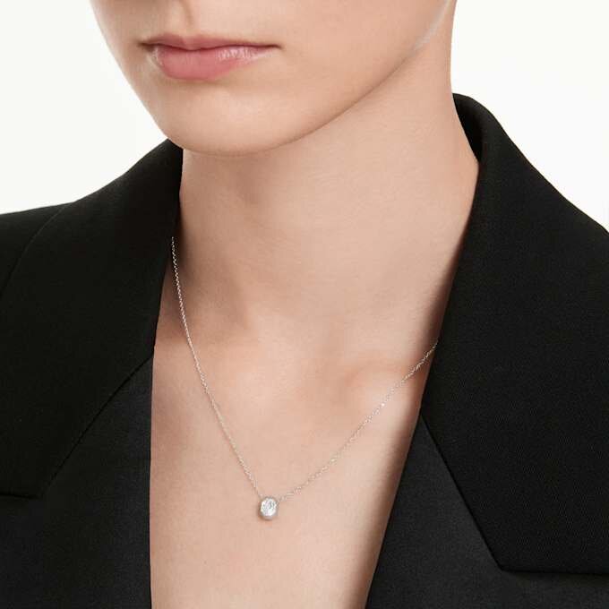 Colgante octogonal con diamantes cultivados en laboratorio, 0,5 ct en total, forma octogonal, oro blanco de 14K Colgante octogonal con diamantes cultivados en laboratorio, 0,5 ct en total, forma octogonal, oro blanco de 14K