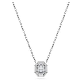 Colgante octogonal con diamantes cultivados en laboratorio, 0,5 ct en total, forma octogonal, oro blanco de 14K