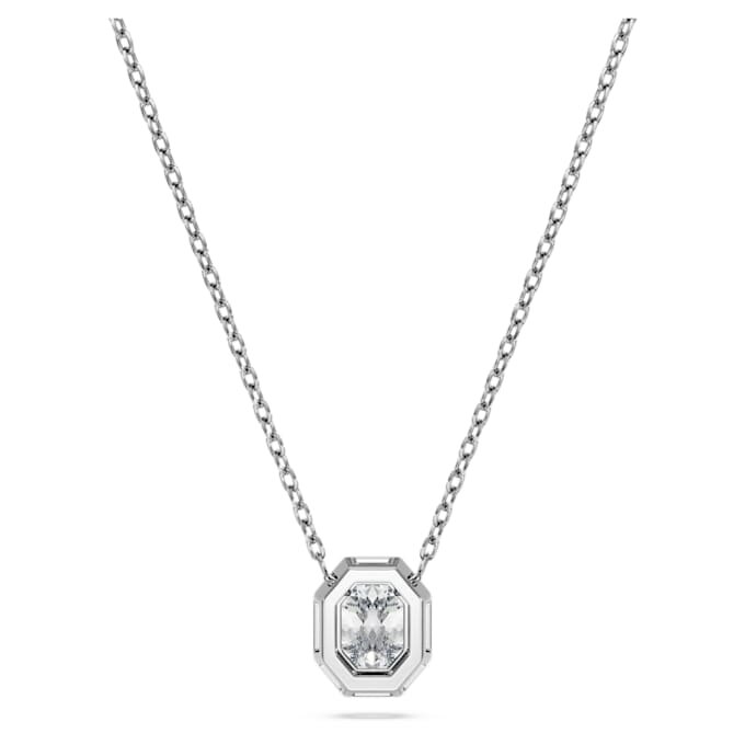 Colgante octogonal con diamantes cultivados en laboratorio, 0,5 ct en total, forma octogonal, oro blanco de 14K Colgante octogonal con diamantes cultivados en laboratorio, 0,5 ct en total, forma octogonal, oro blanco de 14K
