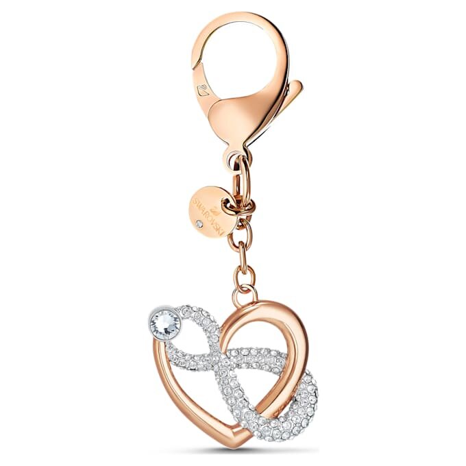 Colgante para bolso «Infinity» con símbolo del infinito y corazón, blanco, acabado en metales mixtos Colgante para bolso «Infinity» con símbolo del infinito y corazón, blanco, acabado en metales mixtos