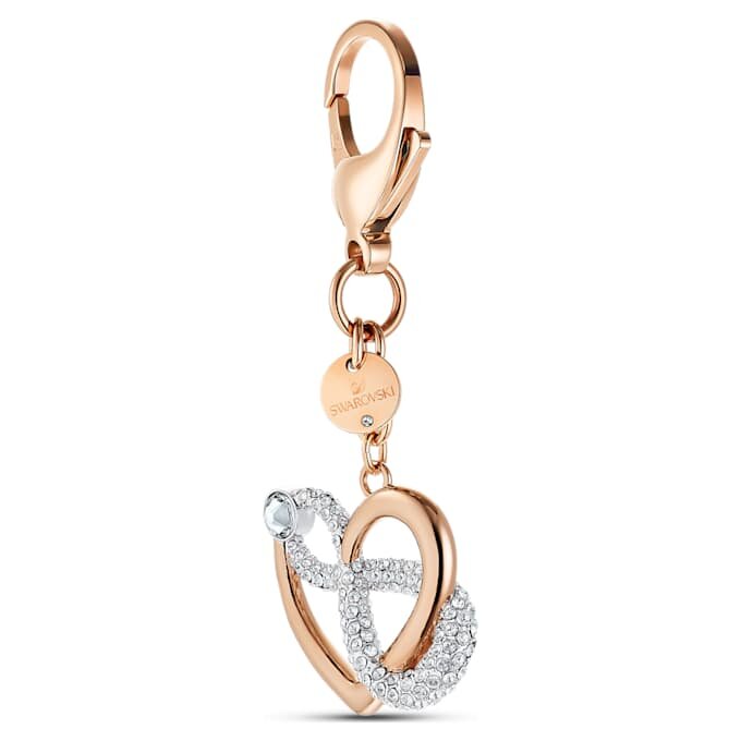 Colgante para bolso «Infinity» con símbolo del infinito y corazón, blanco, acabado en metales mixtos Colgante para bolso «Infinity» con símbolo del infinito y corazón, blanco, acabado en metales mixtos