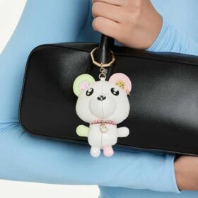 Colgante para bolso «Teddy Bear», multicolor, chapado en tono dorado