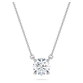 Colgante solitario «Eternity» con diamantes cultivados en laboratorio, 1 Ct en total, forma redonda, oro blanco de 14K