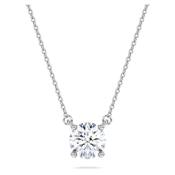 Colgante solitario «Eternity» con diamantes cultivados en laboratorio, 1 Ct en total, forma redonda, oro blanco de 14K Colgante solitario «Eternity» con diamantes cultivados en laboratorio, 1 Ct en total, forma redonda, oro blanco de 14K
