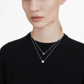 Colgante solitario «Eternity» con diamantes cultivados en laboratorio (2 ct en total), forma redonda, oro blanco de 14K
