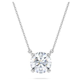 Colgante solitario «Eternity» con diamantes cultivados en laboratorio (2 ct en total), forma redonda, oro blanco de 14K
