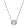 Colgante solitario Eternity Halo con diamantes cultivados en laboratorio, 0,23 ct en total, forma redonda, plata de ley Colgante solitario Eternity Halo con diamantes cultivados en laboratorio, 0,23 ct en total, forma redonda, plata de ley
